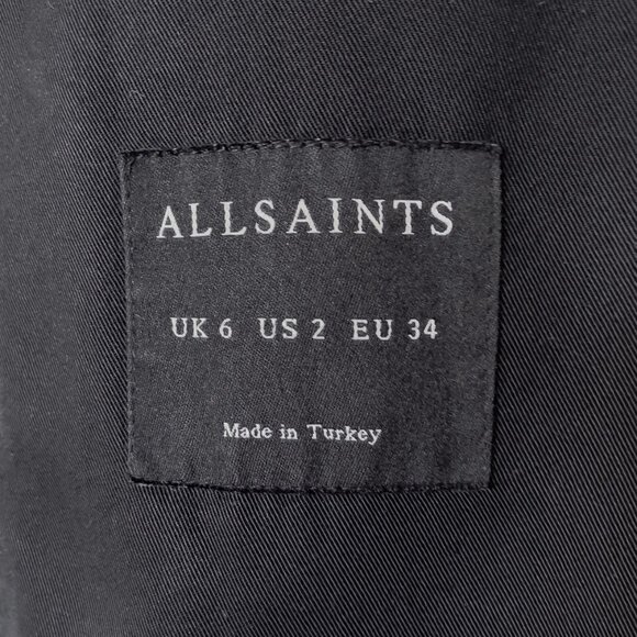 ALLSAINTS Finn Jacket, Black, Size 2 - Picture 11 of 12